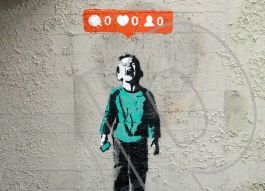 Banksy Shop Until You Drop - Quadro Stampa su Tela, Poster, Pannello mdf